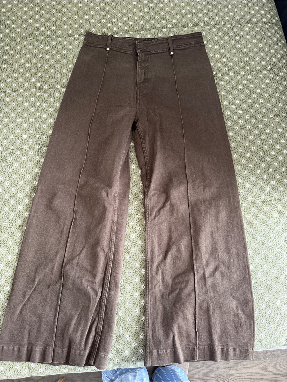Zara Brown Wide-Leg Pants